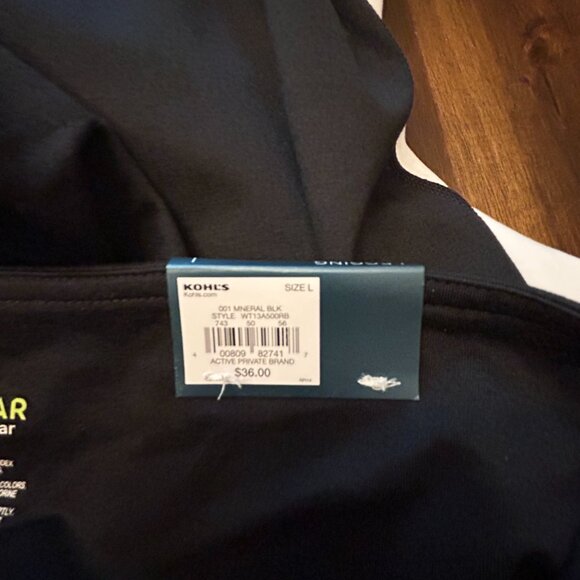 NWT Tek Gear Women's High Rise Athletic Legging Size Large Black White - Picture 12 of 16